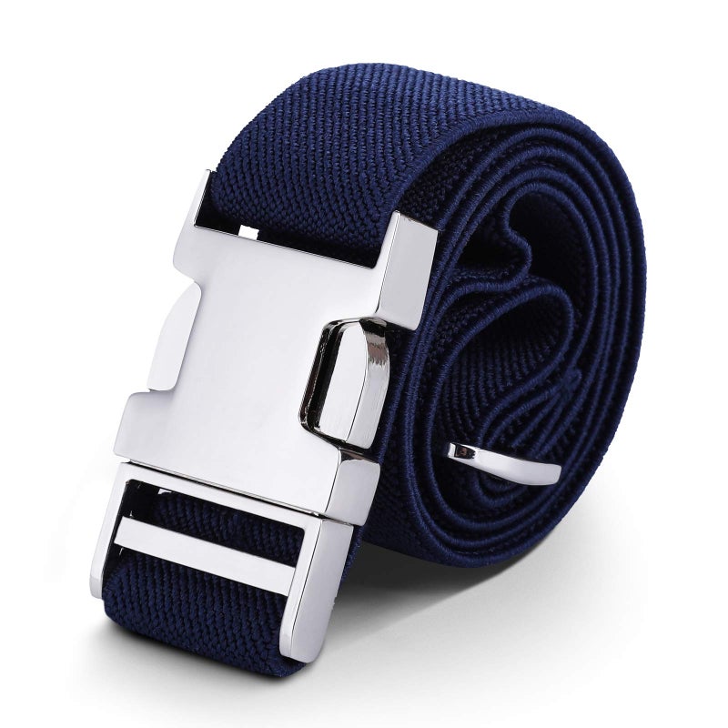 WELROG Kids Toddler Belt Elastic Adjustable Stretch for Boys Girls Belts with Easy Zinc Alloy Buckle (Navy Blue) - Image 1
